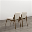 Portland Mid Century Modern Dining Chairs in Cream Fabric ( Set Of 2)
