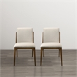 Portland Mid Century Modern Dining Chairs in Cream Fabric ( Set Of 2)