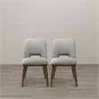 Tucson Mid Century Modern Dining Chairs in Light Gray Fabric ( Set Of 2)