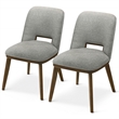 Tucson Mid Century Modern Dining Chairs in Light Gray Fabric ( Set Of 2)