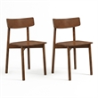 Peterson Mid Century Modern Solid Wood Walnut Dining Chairs (Set of 2)