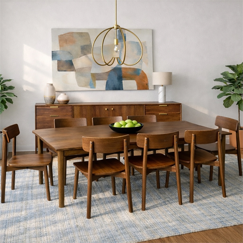Peterson Mid Century Modern Solid Wood Walnut Dining Chairs (Set of 2)