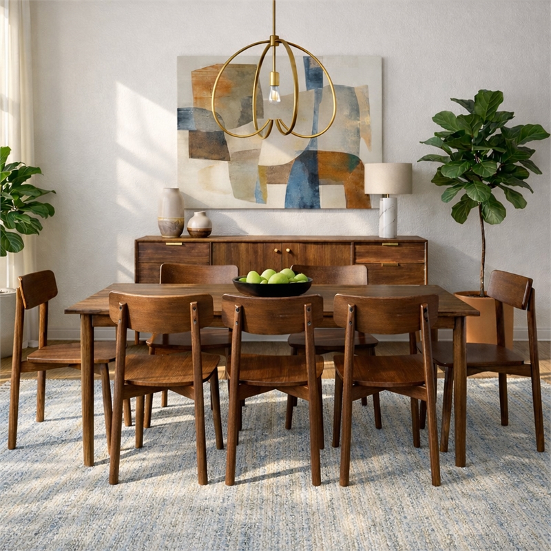 Peterson Mid Century Modern Solid Wood Walnut Dining Chairs (Set of 2)