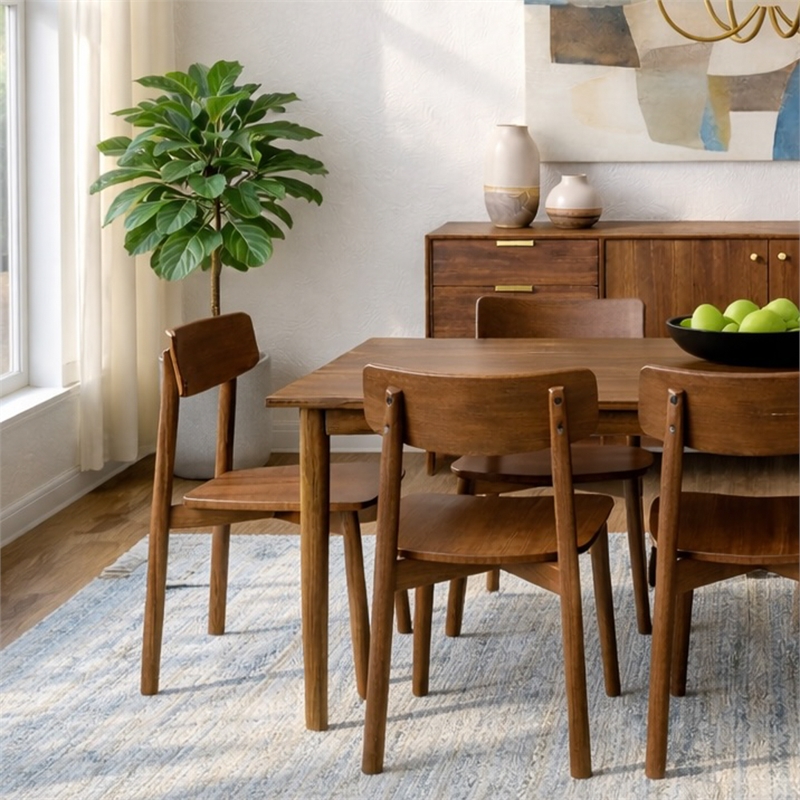 Peterson Mid Century Modern Solid Wood Walnut Dining Chairs (Set of 2)