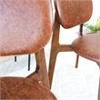Korel Mid Century Modern Dining Chairs in Brown Vegan Leather (Set of 2)