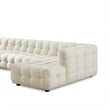 Hollis Mid Century Living Room U Shape Corner Fabric Sofa in Cream Boucle