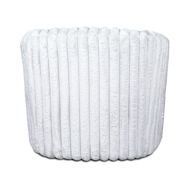 Farleigh Modern Living Room Round Back Soft Plush Fabric Swivel Chair in White