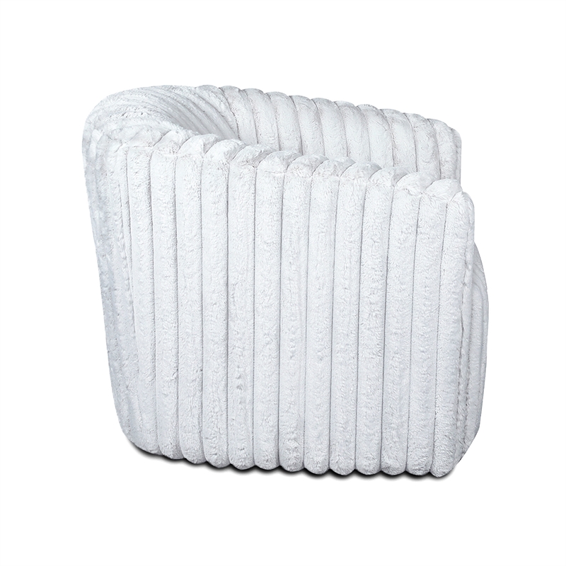 Farleigh Modern Living Room Round Back Soft Plush Fabric Swivel Chair in White