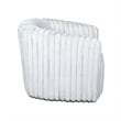 Farleigh Modern Living Room Round Back Soft Plush Fabric Swivel Chair in White