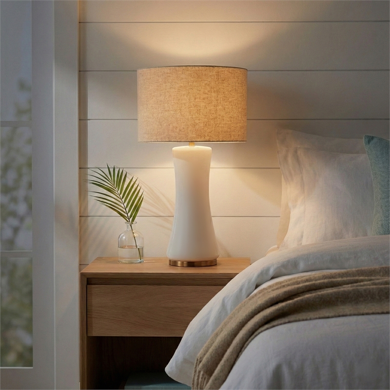 Twilight Cascade Glass & Metal Brass Table Lamp