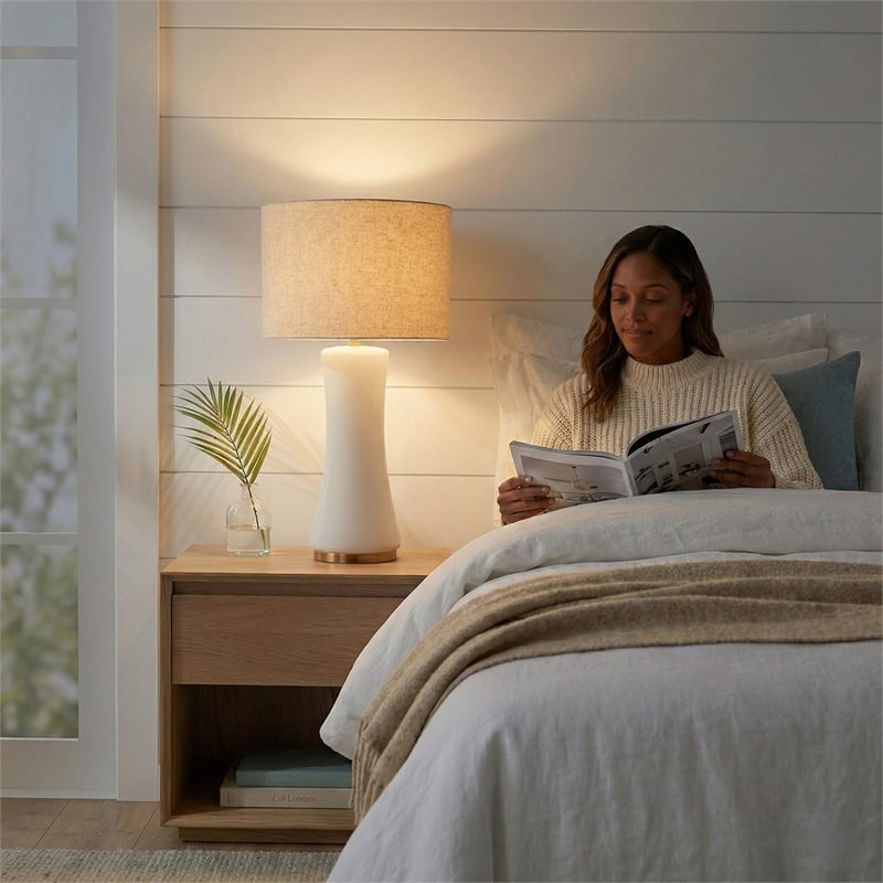 Twilight Cascade Glass & Metal Brass Table Lamp