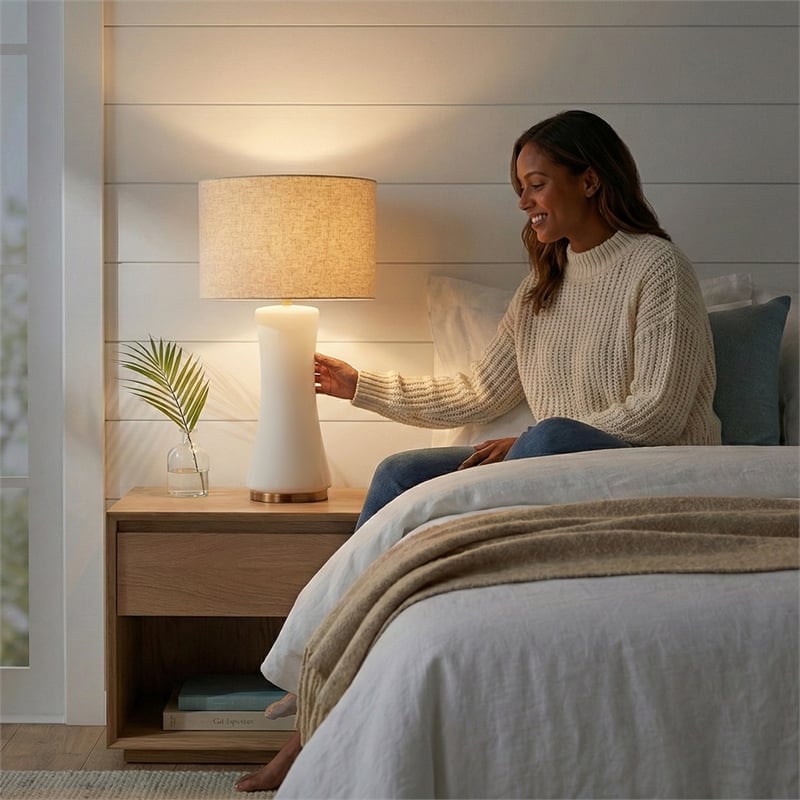 Twilight Cascade Glass & Metal Brass Table Lamp