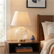 Tranquil Glow Serenity Round Ribbed Glass&Metal Brass Table Lamp