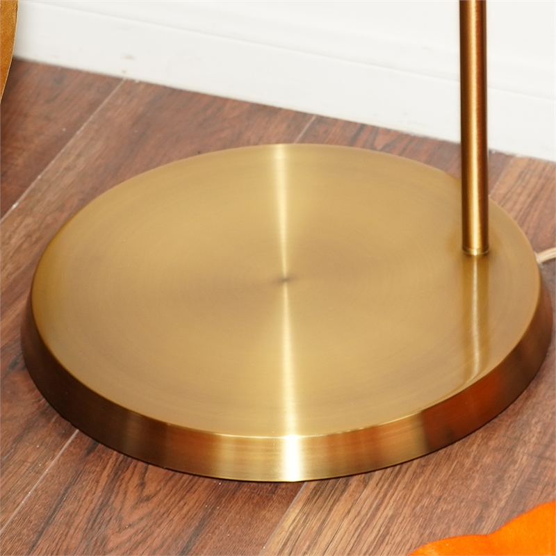 Luminaire Haven Offset Brass & Metal Brass  Base Floor Lamp