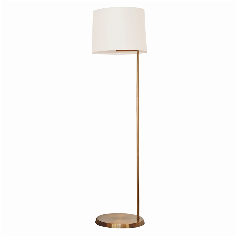 Luminaire Haven Offset Brass & Metal Brass  Base Floor Lamp