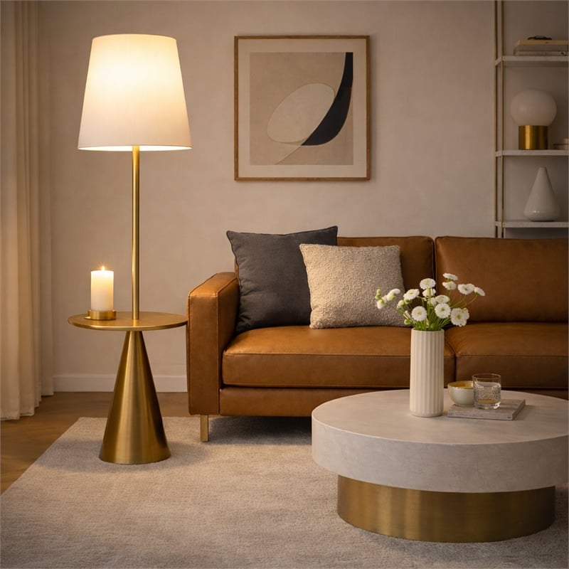 Ethereal Luminary Metal Brass Floor Lamp