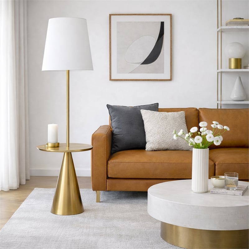 Ethereal Luminary Metal Brass Floor Lamp