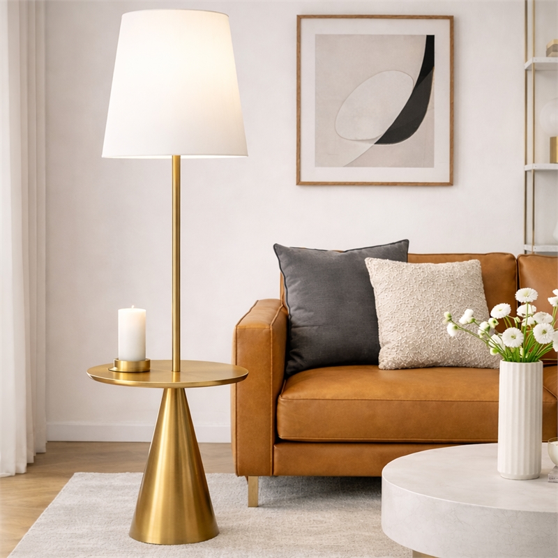 Ethereal Luminary Metal Brass Floor Lamp