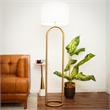 Radiant Aura Brass Ring Base Metal Floor Lamp