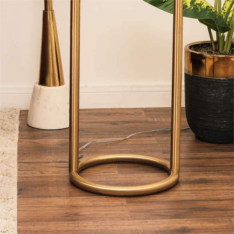 Radiant Aura Brass Ring Base Metal Floor Lamp