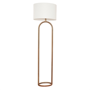 Radiant Aura Brass Ring Base Metal Floor Lamp