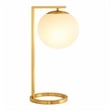 Enigmatic Glow Velvet Globe Brass Metal Table Lamp