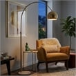 Luminous Elegance Long Arm White Marble&Metal Floor Lamp