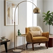 Luminous Elegance Long Arm White Marble&Metal Floor Lamp
