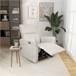 LuxeRelax Mid-Century Modern Cream Suede Electric Power Recliner