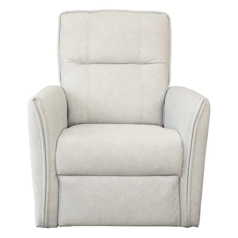 LuxeRelax Mid-Century Modern Cream Suede Electric Power Recliner