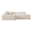 Chapman Corduroy Fabric Living Room L-Shaped Left Sectional Sofa in Cream