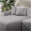 Chapman Corduroy Fabric Living Room L-Shaped Left Sectional Sofa in Light Gray