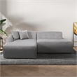 Chapman Corduroy Fabric Living Room L-Shaped Left Sectional Sofa in Light Gray