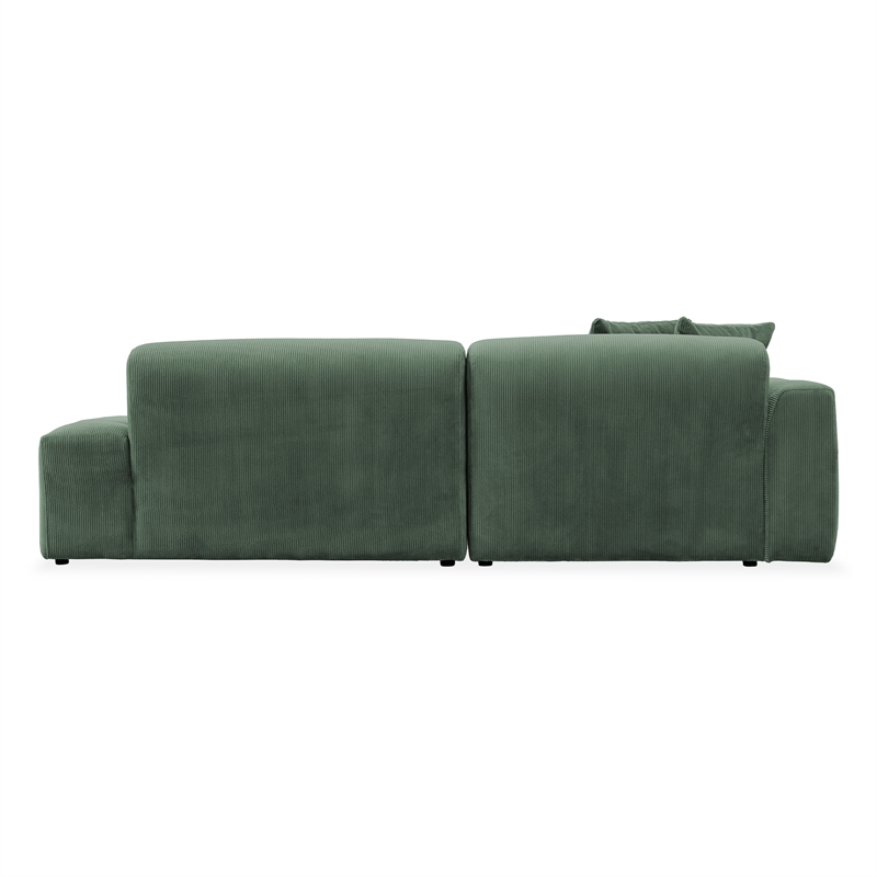 Chapman Corduroy Fabric Living Room L-Shaped Left Sectional Sofa in Green