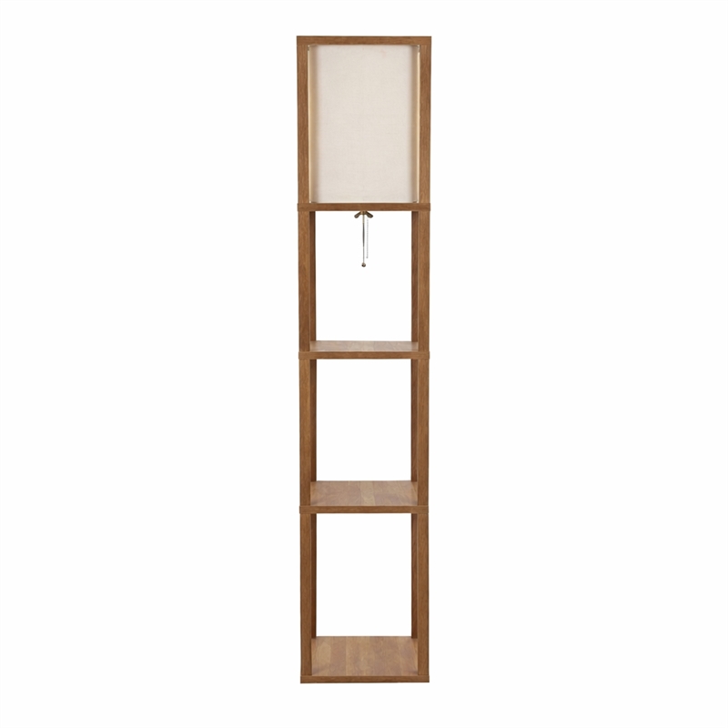 Grand Luminaire Elegance Shelf Gray Wood Floor Lamp