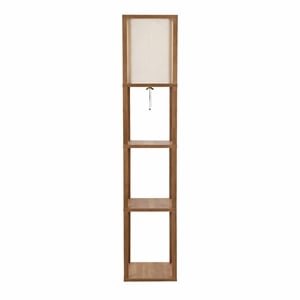 Grand Luminaire Elegance Shelf Gray Wood Floor Lamp