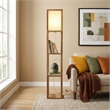 Grand Luminaire Elegance Shelf Gray Wood Floor Lamp