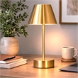 Lumina Nova Rechargeable Plated Brass LED Metal Table Lamp