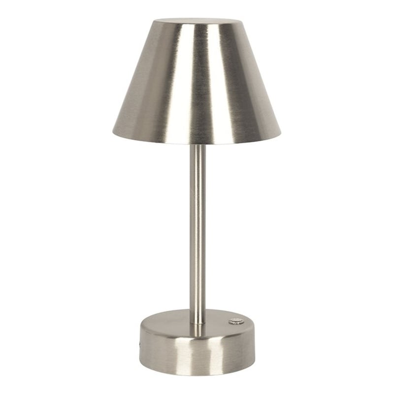 Lumina Nova Rechargeable Brushed Steel Metal LED Table Lamp