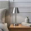 Lumina Nova Rechargeable Brushed Steel Metal LED Table Lamp