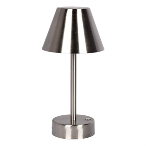 lumina nova rechargeable brushed steel metal led table lamp