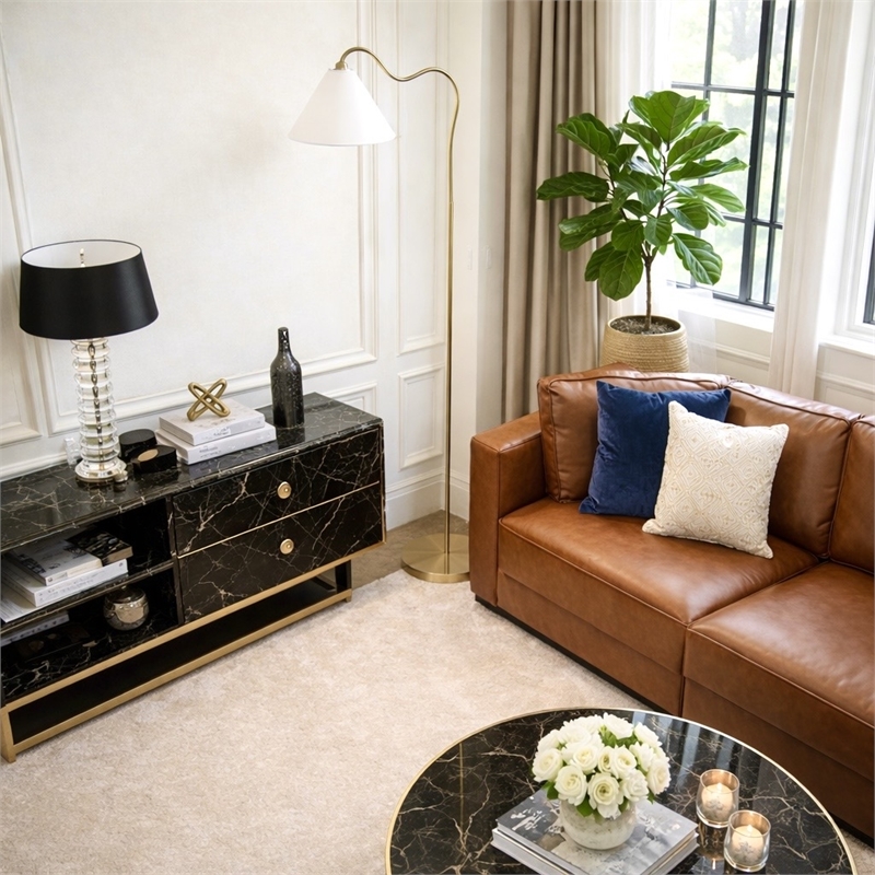 Regal Radiance Floor Metal & Brass Lamp