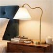Stellar Shine Brass Ring Base Curved Brass & Metal Table Lamp