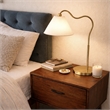 Stellar Shine Brass Ring Base Curved Brass & Metal Table Lamp