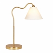 Stellar Shine Brass Ring Base Curved Brass & Metal Table Lamp