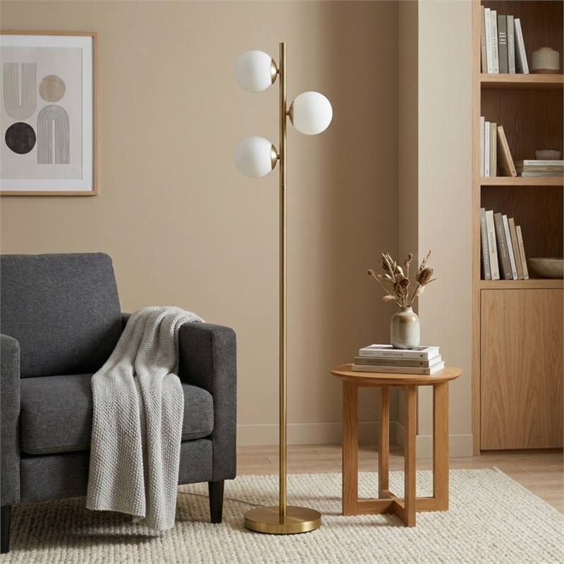 Urban Elegance Modern Metal & Brass Floor Lamp