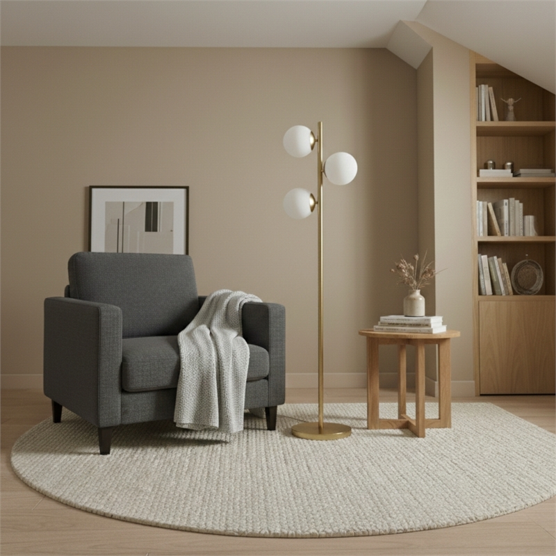 Urban Elegance Modern Metal & Brass Floor Lamp