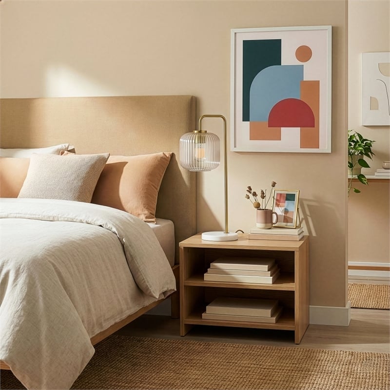 Brilliant Glow Clear Glass White Marble Table Lamp