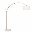 Illuminated Symphony Arch Gold Brass & White Marble Floor Lamp