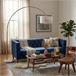 Illuminated Symphony Arch Gold Brass & White Marble Floor Lamp